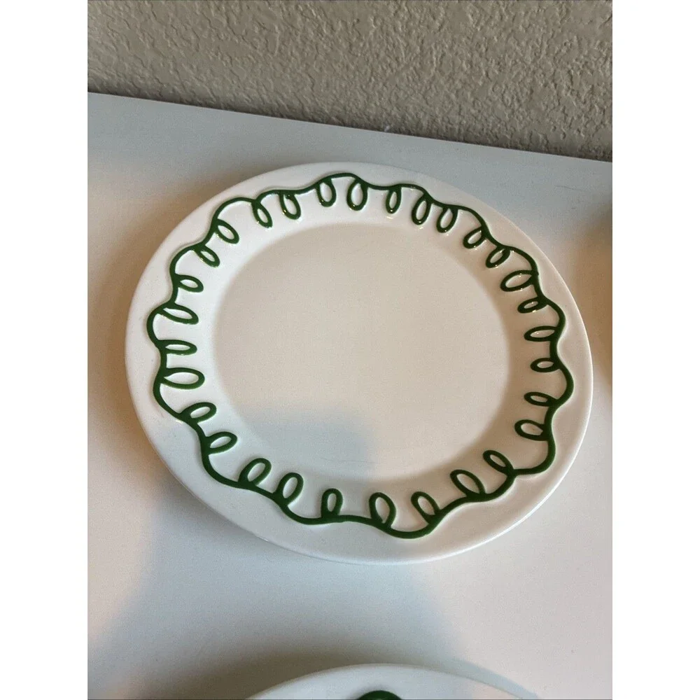 Kate Spade New York X Target Limited 4pc Ceramic Dessert Plates Cream/Green